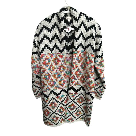 Debut Sweaters - NWT chunky knit Aztec sweater cardigan sz S oversized Western native tribal boho
